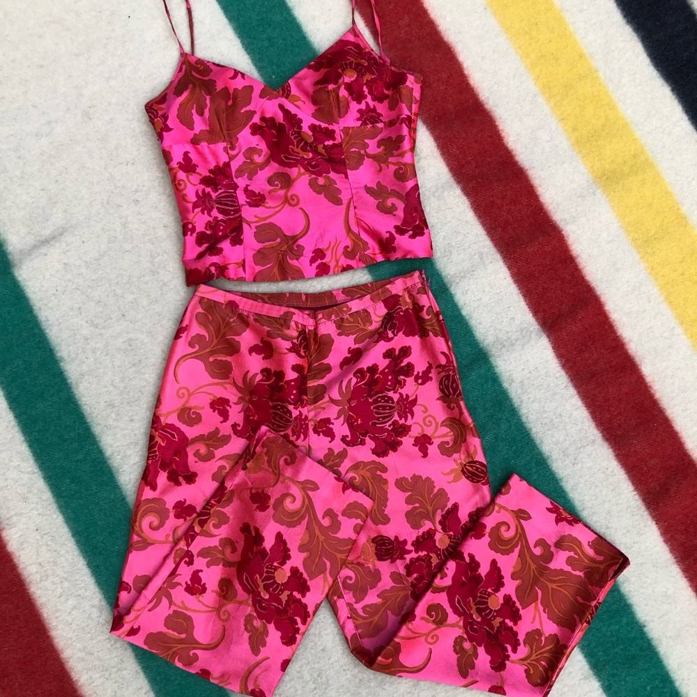 Vintage silk two piece set